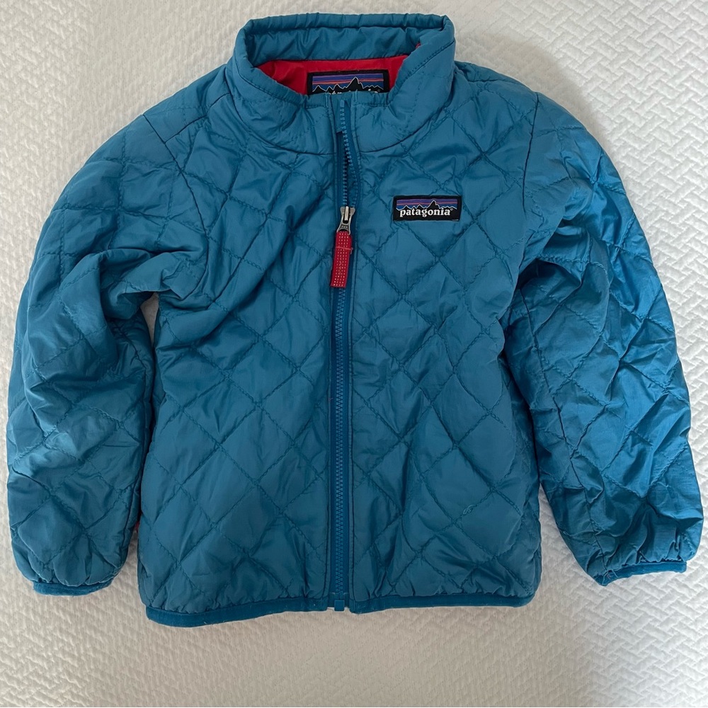 Patagonia Baby Nano Puff Blur and Red Quilted Jacket 2T
